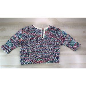 Vintage 80s-90s Razz M Razz Womens Multi Color Knit Knot Knit Crop Sweater M